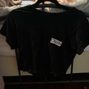 Black Cropped Calvin Klein Shirt